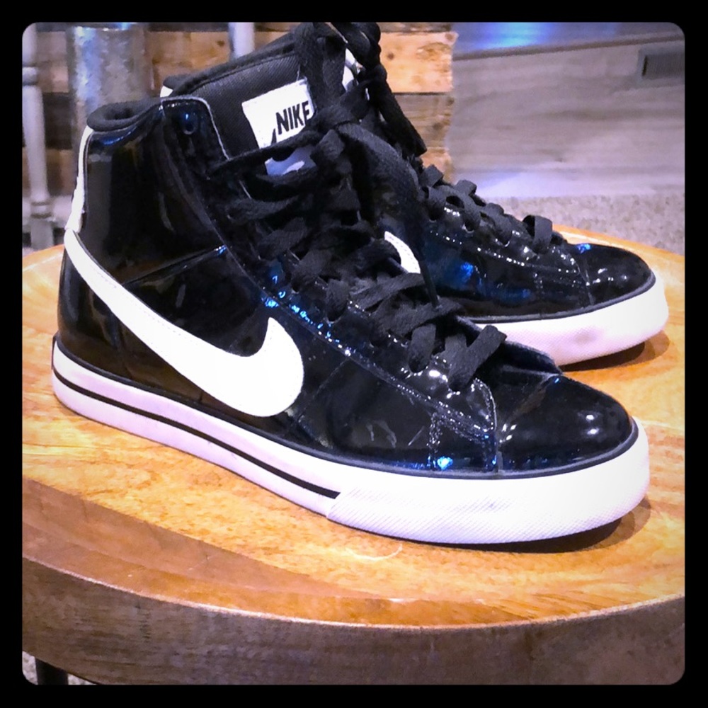 Women’s Nike patent leather high tops